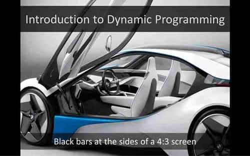 Effective Presentation Design - black bars at the sides of the slide.