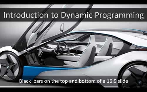 Effective Presentation Design - black bars on the top and bottom of the slide.