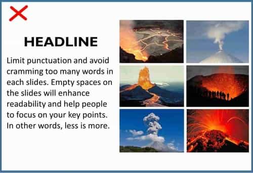 Effective Presentation Design- use large pictures.
